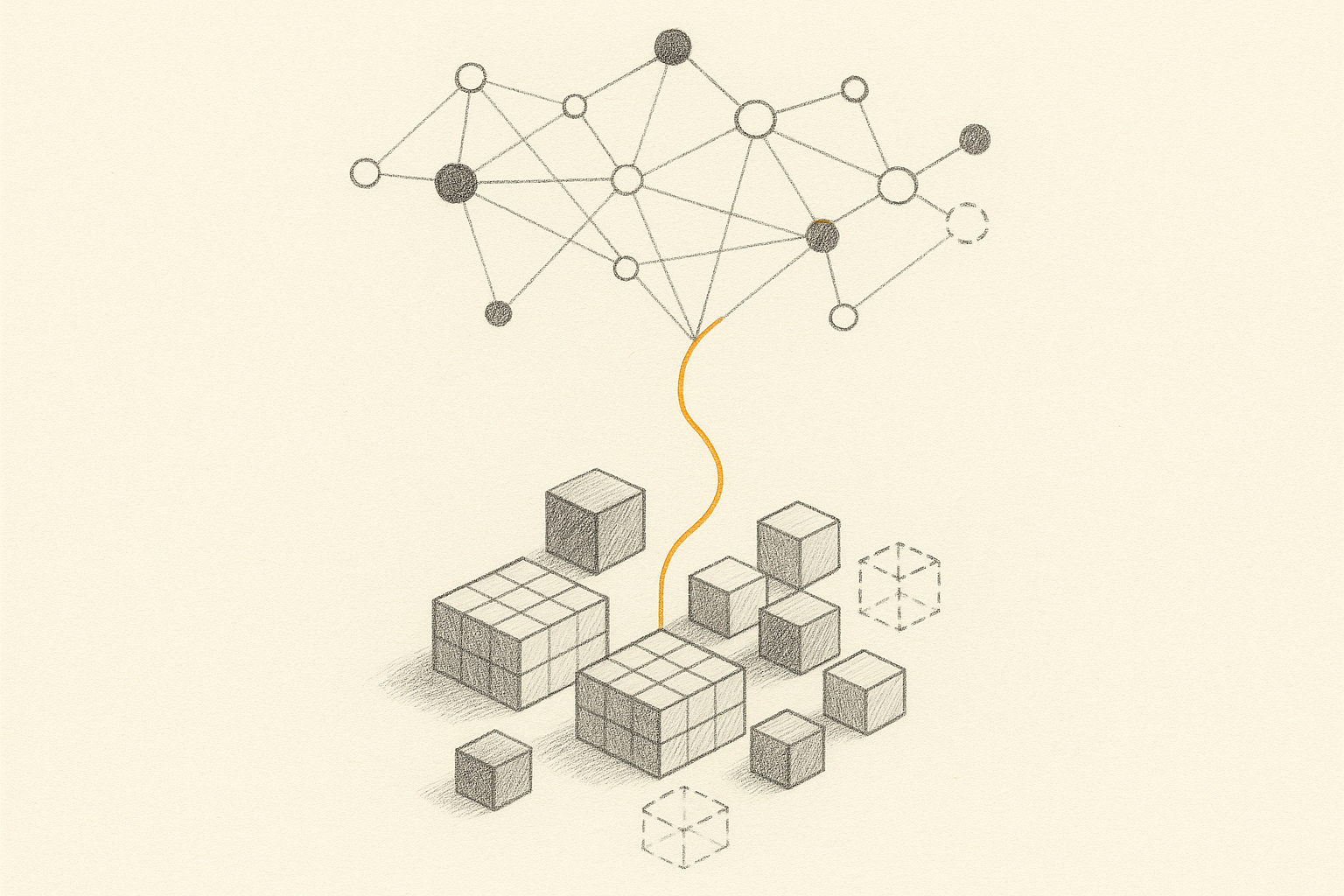 Header illustration for the essay 'Now everyone's doing ontology. Almost nobody's doing the hard part.'